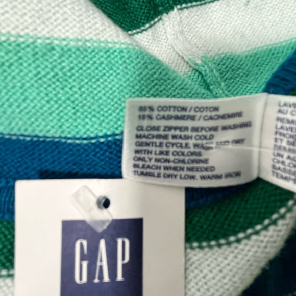 Gap Cotton/Cashmere Blend Full-fashion Knit Full Zip Color-blocked Hoodie - Picture 16 of 16